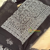 Black Chikankari Suit Material Set-VS1688